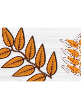 Σετ των 2 Intra απο ξύλο plywood 3mm-4mm πάχος Τρισδιάστατο με κομμένα φύλλα φθινοπώρου Δίασταση 1200x1200 cm INTRAFABR-30785947