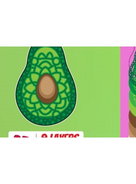 Σετ των 2 Intra απο ξύλο plywood 3mm-4mm πάχος 3D Avocado Cut Δίασταση 30x20 cm INTRAFABR-17887684