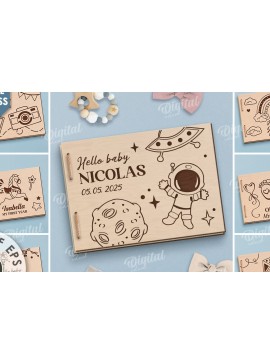 Intra απο ξύλο plywood 3mm-4mm πάχος κοπής με λέιζερ για τρισδιάστατα άλμπουμ μωρών Δίασταση 30x20 cm INTRAFABR-115833046