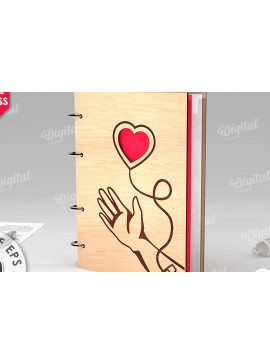 Intra απο ξύλο plywood 3mm-4mm πάχος Τρισδιάστατο σημειωματάριο αιμοδοσίας Δίασταση 30x20 cm INTRAFABR-112212733