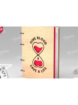 Σετ των 2 Intra απο ξύλο plywood 3mm-4mm πάχος Τρισδιάστατο σημειωματάριο αιμοδοσίας Δίασταση 30x20 cm INTRAFABR-112212779