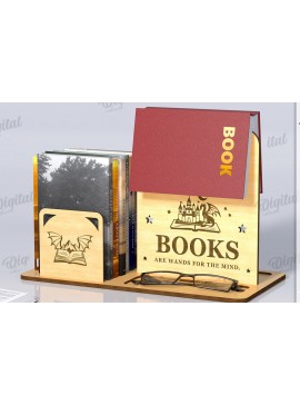 Σετ των 2 Intra απο ξύλο plywood 3mm-4mm πάχος με βάση 3D βιβλίου. Διακόσμηση σπιτιού Δίασταση 30x20 cm INTRAFABR-121588709