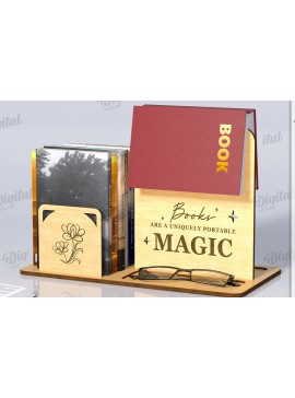 Σετ των 2 Intra απο ξύλο plywood 3mm-4mm πάχος με βάση 3D βιβλίου. Διακόσμηση σπιτιού Δίασταση 30x20 cm INTRAFABR-121588756