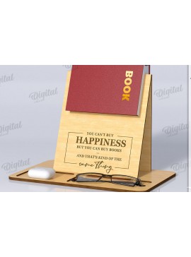 Σετ των 2 Intra απο ξύλο plywood 3mm-4mm πάχος με βάση 3D βιβλίου. Διακόσμηση σπιτιού Δίασταση 30x20 cm INTRAFABR-121588790