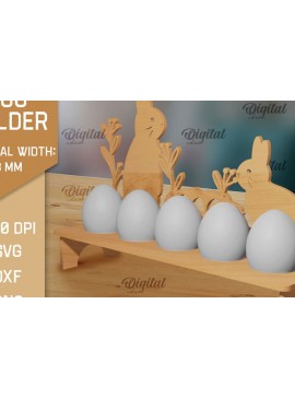 Σετ των 2 Intra απο ξύλο plywood 3mm-4mm πάχος Τρισδιάστατη θήκη πασχαλινών αυγών με λαγουδάκι με Δίασταση 15x15 cm INTRAFABR-88137989