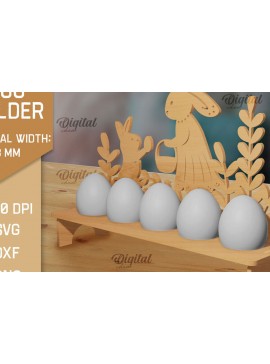 Σετ των 2 Intra απο ξύλο plywood 3mm-4mm πάχος Τρισδιάστατη θήκη πασχαλινών αυγών με λαγουδάκι με Δίασταση 15x15 cm INTRAFABR-88137880