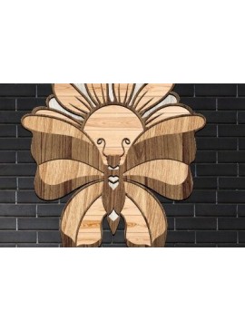 Σετ των 2 Intra απο ξύλο plywood 3mm-4mm πάχος 3D Butterfly Cut  Δίασταση 30x20 cm INTRAFABR-37878598