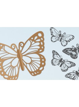 Σετ των 2 Intra απο ξύλο plywood 3mm-4mm πάχος 3D Butterfly Cut  Δίασταση 30x20 cm INTRAFABR-96651066