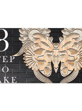 Σετ των 2 Intra απο ξύλο plywood 3mm-4mm πάχος 3D Butterfly Cut  Δίασταση 30x20 cm INTRAFABR-37845990