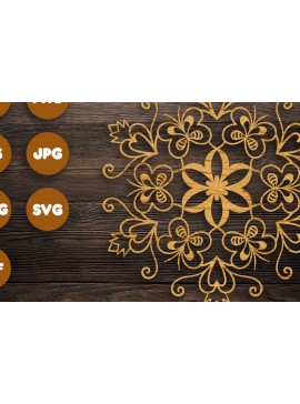 Intra απο ξύλο plywood 3mm-4mm πάχος 3D Butterfly Mandala για Cricut Δίασταση 30x30 cm INTRAFABR-77262355