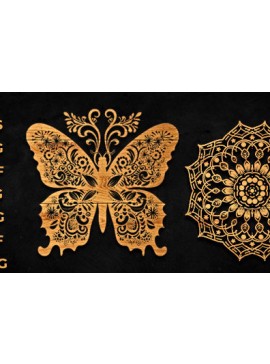 Intra απο ξύλο plywood 3mm-4mm πάχος κοπής με λέιζερ 3D Butterfly Mandala Δίασταση 30x30 cm INTRAFABR-88712328
