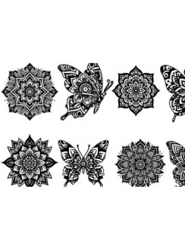 Σετ των 2 Intra απο ξύλο plywood 3mm-4mm πάχος 3D Butterfly Mandala  Δίασταση 30x30 cm INTRAFABR-101008265