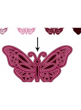 Σετ των 2 Intra απο ξύλο plywood 3mm-4mm πάχος 3D Butterfly Mandala Δίασταση 30x30 cm INTRAFABR-15874378