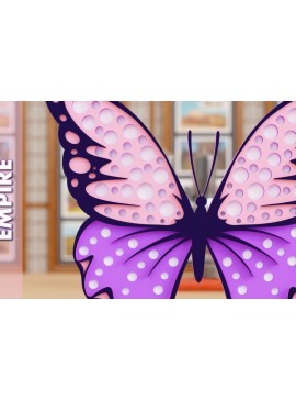 Σετ των 2 Intra απο ξύλο plywood 3mm-4mm πάχος 3D Butterfly Paper Cut Δίασταση 1200x1200 cm INTRAFABR-95151373