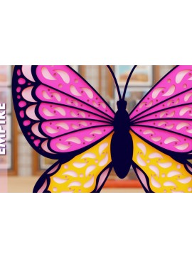Σετ των 2 Intra απο ξύλο plywood 3mm-4mm πάχος 3D Butterfly Paper Cut Δίασταση 1200x1200 cm INTRAFABR-95217682