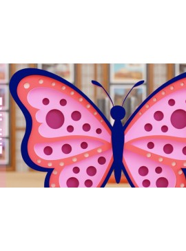 Σετ των 2 Intra απο ξύλο plywood 3mm-4mm πάχος 3D Butterfly Paper Cut Δίασταση 1200x1200 cm INTRAFABR-97001155