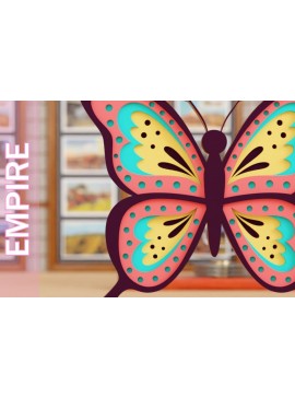 Σετ των 2 Intra απο ξύλο plywood 3mm-4mm πάχος 3D Butterfly Paper Cut Δίασταση 1200x1200 cm INTRAFABR-97001159