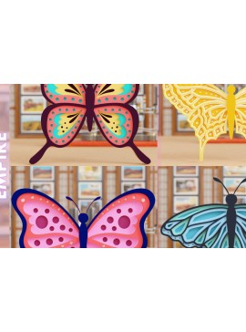 Σετ των 2 Intra απο ξύλο plywood 3mm-4mm πάχος 3D Butterfly Paper Cut V2 Δίασταση 1500x1500 cm INTRAFABR-97154251