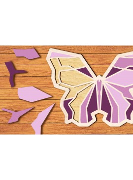 Intra απο ξύλο plywood 3mm-4mm πάχος 3D Butterfly Puzzle Cut  Δίασταση 30x20 cm INTRAFABR-98527353