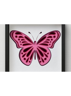 Intra απο ξύλο plywood 3mm-4mm πάχος 3D Butterfly Shadow Box , Papercut Δίασταση 30x30 cm INTRAFABR-75622155