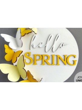 Σετ των 2 Intra απο ξύλο plywood 3mm-4mm πάχος Τρισδιάστατη ανοιξιάτικη κρεμάστρα πόρτας πεταλούδας Δίασταση 30x20 cm INTRAFABR-31480467