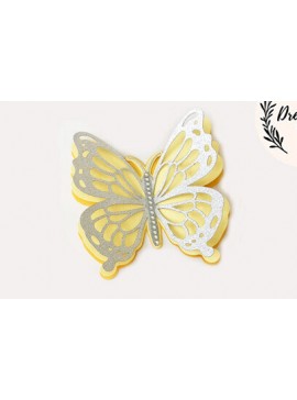 Σετ των 2 Intra απο ξύλο plywood 3mm-4mm πάχος 3D Butterfly - Layered Butterfly Δίασταση 15x15 cm INTRAFABR-96615354