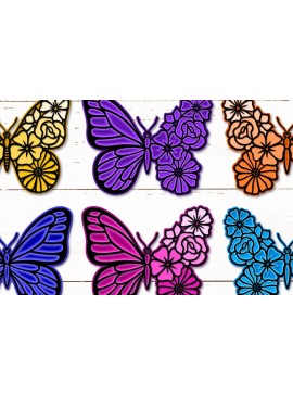 Intra απο ξύλο plywood 3mm-4mm πάχος 3D Butterfly , 3D Papercut Butterfly Δίασταση 3600x3600 cm INTRAFABR-13014232