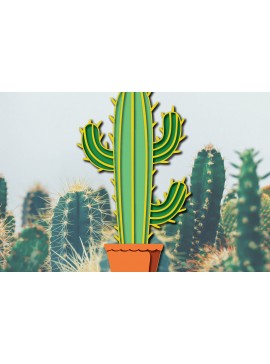 Σετ των 2 Intra απο ξύλο plywood 3mm-4mm πάχος 3d Cactus Paper Cut Δίασταση 1200x1200 cm INTRAFABR-30091946