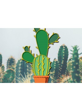 Σετ των 2 Intra απο ξύλο plywood 3mm-4mm πάχος 3d Cactus Paper Cut Δίασταση 1200x1200 cm INTRAFABR-30091949