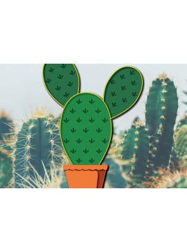 Σετ των 2 Intra απο ξύλο plywood 3mm-4mm πάχος 3d Cactus Paper Cut Δίασταση 1200x1200 cm INTRAFABR-30091960