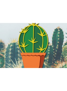 Σετ των 2 Intra απο ξύλο plywood 3mm-4mm πάχος 3d Cactus Paper Cut Δίασταση 1200x1200 cm INTRAFABR-30091962
