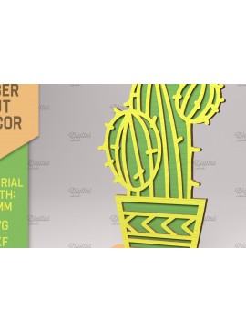 Intra απο ξύλο plywood 3mm-4mm πάχος 3D Cactus Stand . Χυμώδεις Δίασταση 30x20 cm INTRAFABR-83505027