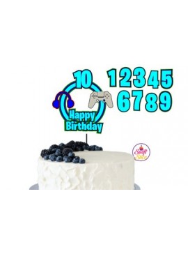 Σετ των 2 Intra απο ξύλο plywood 3mm-4mm πάχος 3D Cake Topper Layered Gaming Δίασταση 15x15 cm INTRAFABR-37964020