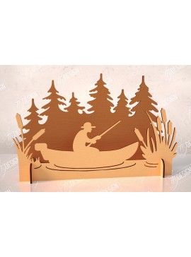 Σετ των 2 Intra απο ξύλο plywood 3mm-4mm πάχος 3D Camping Scene |Adventure Vibe| Πεζοπορία Δίασταση 30x20 cm INTRAFABR-114250028