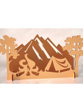 Σετ των 2 Intra απο ξύλο plywood 3mm-4mm πάχος 3D Camping Scene |Adventure Vibe| Πεζοπορία Δίασταση 30x20 cm INTRAFABR-114250058