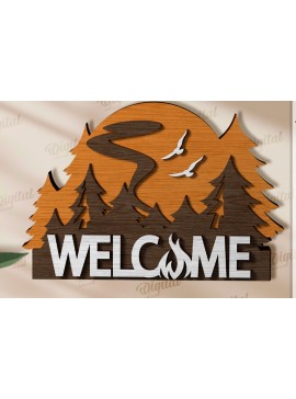 Σετ των 2 Intra απο ξύλο plywood 3mm-4mm πάχος 3D Κάμπινγκ Ταξιδιωτική Διακόσμηση Τοίχων Δίασταση 30x20 cm INTRAFABR-120643042