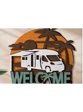 Intra απο ξύλο plywood 3mm-4mm πάχος 3D Κάμπινγκ Ταξιδιωτική Διακόσμηση Τοίχων Δίασταση 30x20 cm INTRAFABR-120643399