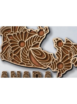 Σετ των 3 Intra απο ξύλο plywood 3mm-4mm πάχος Τρισδιάστατος Ξύλινος Χάρτης Κοπής Χώρας με Λέιζερ Καναδά Δίασταση 15x15 cm INTRAFABR-28871124