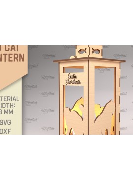 Intra απο ξύλο plywood 3mm-4mm πάχος 3D Φανάρι γάτας . Λάμπα κοπής με λέιζερ Δίασταση 30x20 cm INTRAFABR-92625521