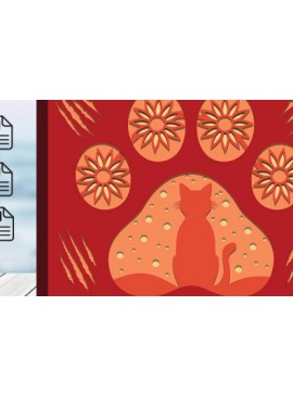 Σετ των 2 Intra απο ξύλο plywood 3mm-4mm πάχος Χαρτί κοπής τρισδιάστατου κουτιού σκιάς γάτας Δίασταση 25x25 cm INTRAFABR-59523139