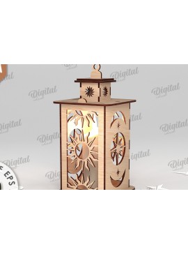 Σετ των 2 Intra απο ξύλο plywood 3mm-4mm πάχος 3D Celestial Lantern Δίασταση 30x20 cm INTRAFABR-110838622
