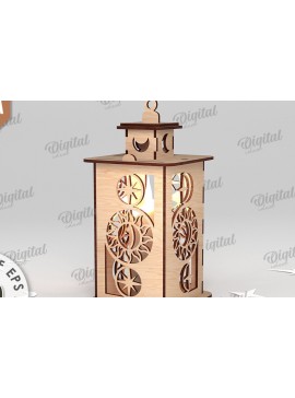 Σετ των 2 Intra απο ξύλο plywood 3mm-4mm πάχος 3D Celestial Lantern Δίασταση 30x20 cm INTRAFABR-110838684