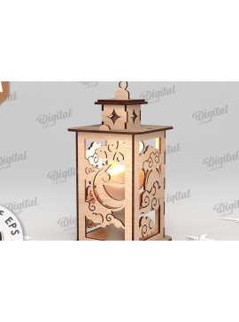 Intra απο ξύλο plywood 3mm-4mm πάχος 3D Celestial Lantern Δίασταση 30x20 cm INTRAFABR-110838957
