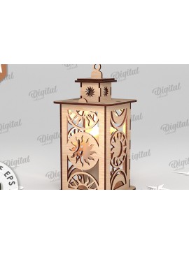 Σετ των 2 Intra απο ξύλο plywood 3mm-4mm πάχος 3D Celestial Lantern Δίασταση 30x20 cm INTRAFABR-110839028