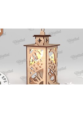 Σετ των 2 Intra απο ξύλο plywood 3mm-4mm πάχος 3D Celestial Lantern Δίασταση 30x20 cm INTRAFABR-110839044