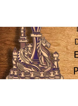 Intra απο ξύλο plywood 3mm-4mm πάχος 3D Chess //Πολυεπίπεδο /Λέιζερ Δίασταση 30x20 cm INTRAFABR-80682263