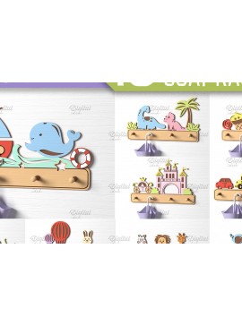 Σετ των 2 Intra απο ξύλο plywood 3mm-4mm πάχος 3D παιδικού παλτό Δίασταση 30x20 cm INTRAFABR-86600125