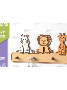 Σετ των 2 Intra απο ξύλο plywood 3mm-4mm πάχος Τρισδιάστατη Παιδική Σχάρα Παλτών με Δίασταση 30x20 cm INTRAFABR-86429739