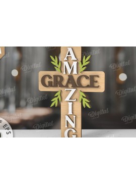 Intra απο ξύλο plywood 3mm-4mm πάχος 3D Christian Cross Cut  Δίασταση 30x20 cm INTRAFABR-118836056