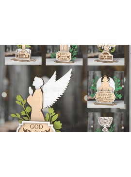 Σετ των 2 Intra απο ξύλο plywood 3mm-4mm πάχος 3D Christian Stand Decor  Δίασταση 30x20 cm INTRAFABR-119671328